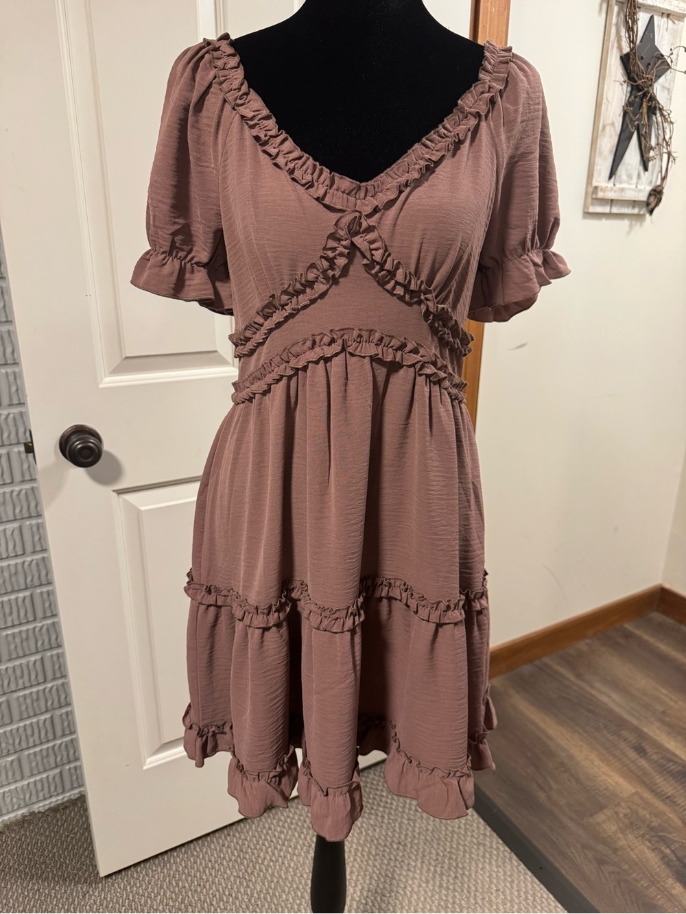 Women’s Mauve Ruffle Babydoll Dress
